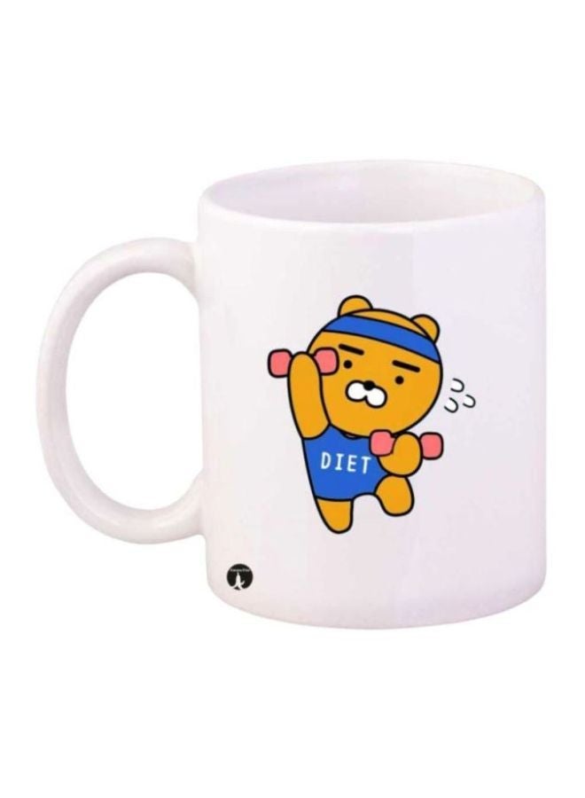 Bear Printed Mug White/Yellow/Blue