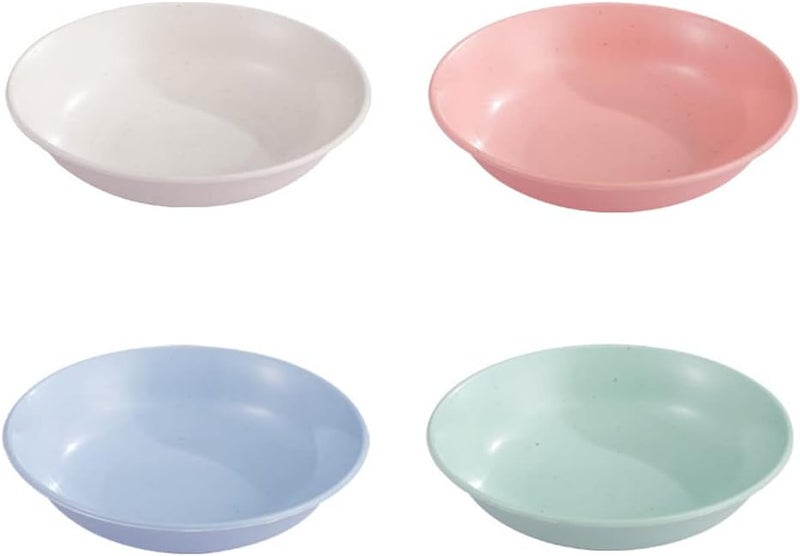 esowemsn 8pcs Plastic Mini Round Sauce Dishes Dipping Bowls Soy Sauce Dishes Appetizer Serving Tray for Home Kitchen Restaurantpinkbluegreenwhite - Image 1
