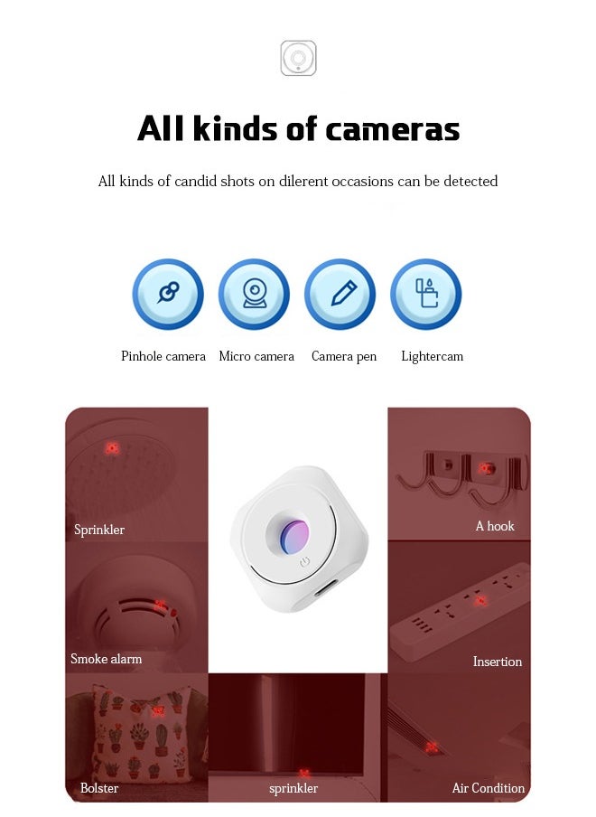 Lemon - Hidden Camera Detectors, Infrared Detector, Hotel Anti-Camera Anti-Peeping Tool, Camera Detector, Anti-Monitoring Inspection Detector for Hotel Bathroom, Spy Camera Detector (White) - Image 1
