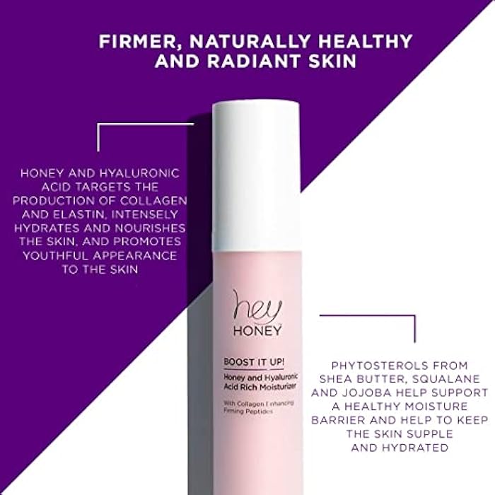 Hey Honey Skincare Boost It Up Collagen-boosting peptides Honey & Hyaluronic Acid Rich Moisturizer for Stronger Skin Barrier | For Premature & Advanced Signs of Aging | Fast Acting | 1.7 Oz - Image 3