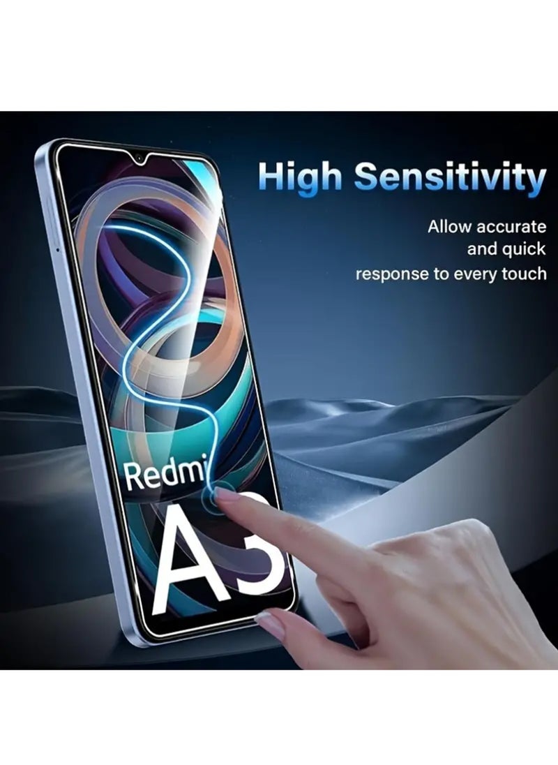 Xiaomi Redmi A3 Tempered Glass Screen Protector – High Transparency, Delicate Touch, Anti-Explosion, Smooth Arc Edges, Easy Installation, Screen Protector for Xiaomi Redmi A3