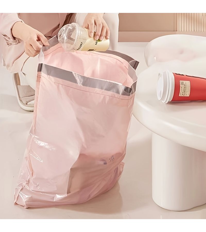 500pcs Thickened Pink Drawstring Trash Bags Large Size Durable Kitchen Bathroom Storage - Image 3