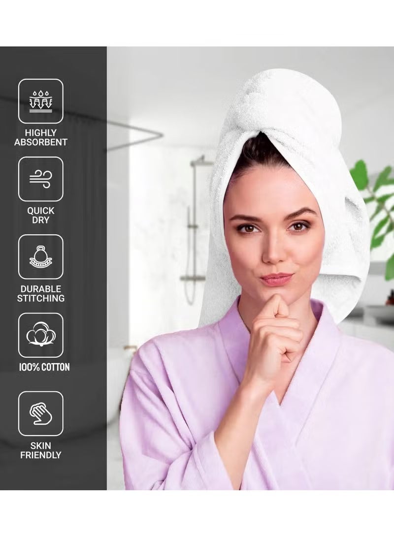 Blueberry Pack of 4 - Bath Towel - 100% Cotton 600 GSM Large Size (100x180 cm) Highly Absorbent And Super Durable, Color White - Image 5