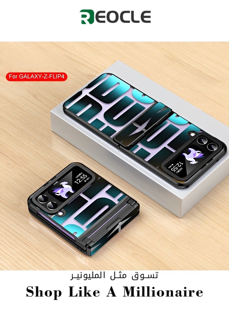 REOCLE Samsung Galaxy Z Flip 4 3 Case with Hinge Protection Full Cover Slim Case Luxury Phantom Plating Phone Case Electroplated Trendy Letter Phone Case for Galaxy Z Flip 4 3 - Image 1