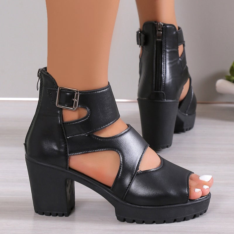 Roman Shoes High Heel Platform Sandals Women'S 2024 Fashion Waterproof Platform Super High Heel Peeple Roman Women'S Shoes - Image 5