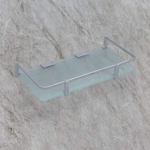 Atlantic Premium Brass Chrome Finish Glass Bathroom and Kitchen Shelf Accessories, Multi Purpose Glass Shelves Wall Mount Shelf (18"X6"X 8 mm) (Pack of 1) - Image 4