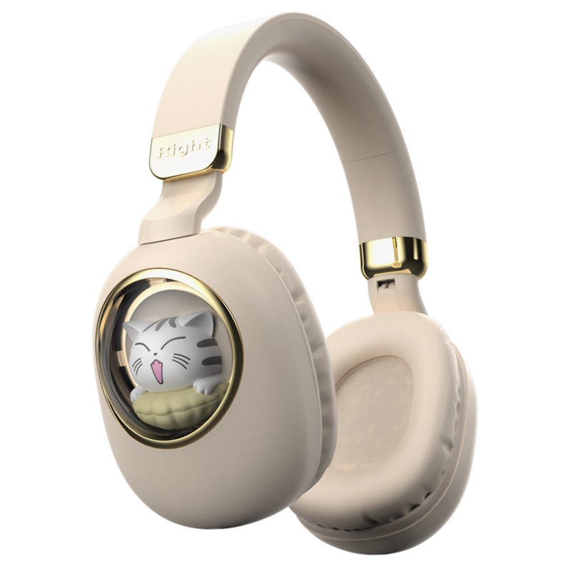 Cute Cartoon Wireless BT5.3 Headphones Over Ear Gaming Headset Cute Animal Design AUX IN Wired Earphone with Colorful Atmosphere Light Foldable Soft Ear Cushions - Image 1