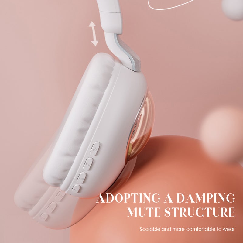 Cute Cartoon Wireless BT5.3 Headphones Over Ear Gaming Headset Cute Animal Design AUX IN Wired Earphone with Colorful Atmosphere Light Foldable Soft Ear Cushions - Image 4