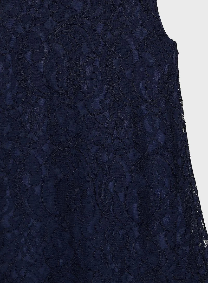 Little Golden Apple Sleeveless Lace Dress