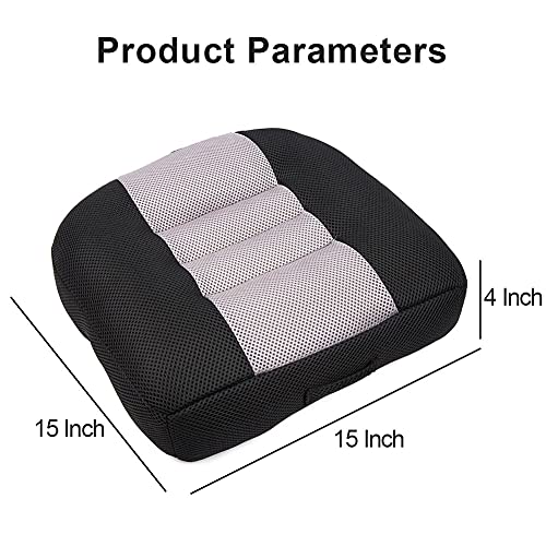 Srutirbo Car Booster Seat Cushion Heightening Height Boost Mat, Breathable Mesh Portable Car Seat Pad Angle Lift Seat for Car, Office,Home (Black) - Image 4