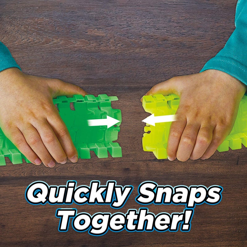 Ontel Magic Tracks 10 Foot Glow In The Dark Bendable Flexible Racetrack with LED Light-Up Race Car, Educational Playset Birthday Gift for Ages 3+ - Image 3