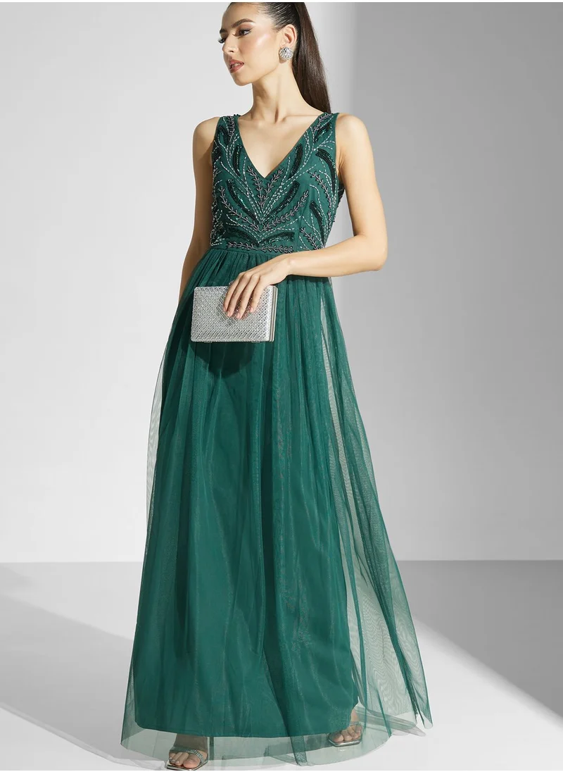 Namshi x Embellished Maxi Dress