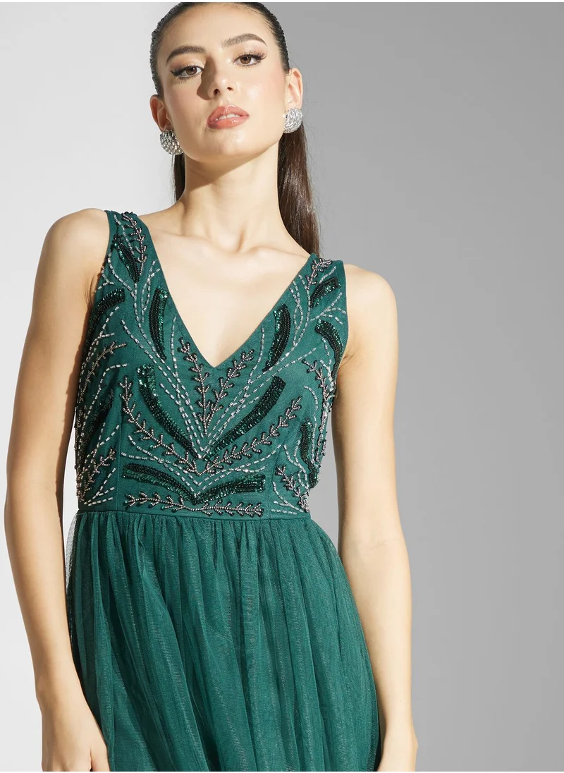Namshi x Embellished Maxi Dress
