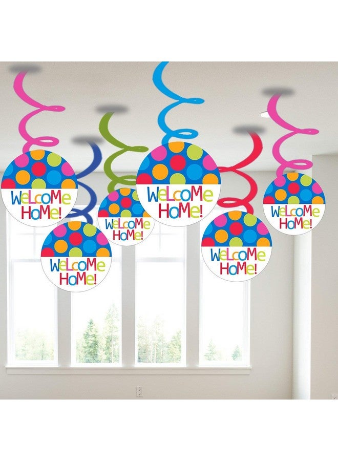 شورو زينة دوامة ترحيبية من شورو/حفل استقبال مولود جديد، لعروس جديدة، أو مولود جديد، أو بنات وأولاد (متعددة الألوان) - مجموعة من 12 دوامة و6 قطع مقطوعة - Image 1