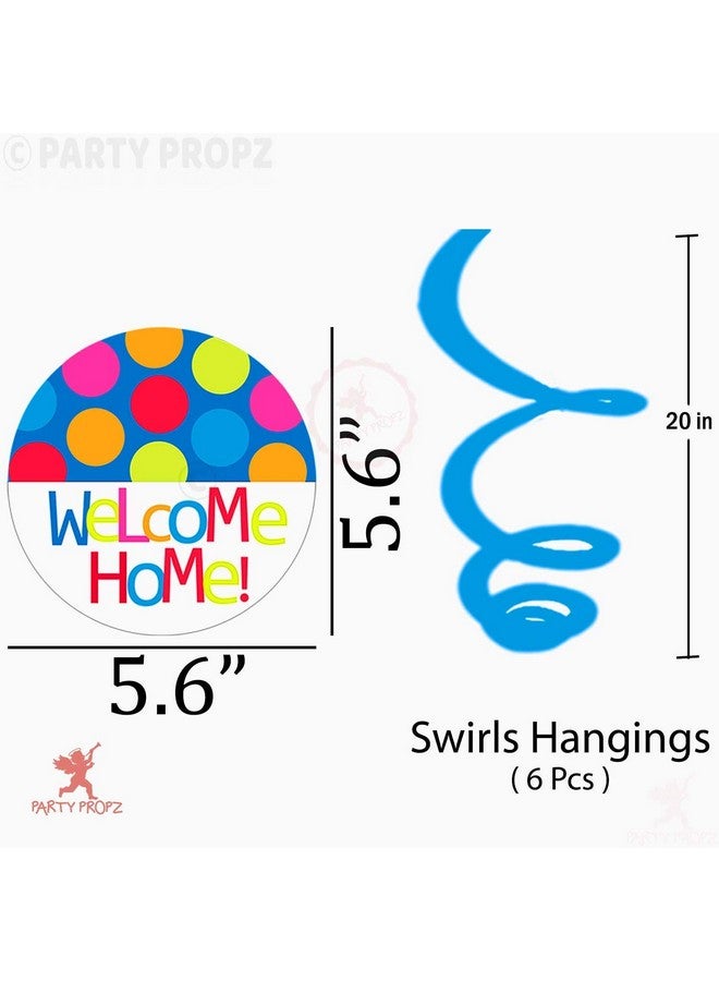 شورو زينة دوامة ترحيبية من شورو/حفل استقبال مولود جديد، لعروس جديدة، أو مولود جديد، أو بنات وأولاد (متعددة الألوان) - مجموعة من 12 دوامة و6 قطع مقطوعة - Image 3