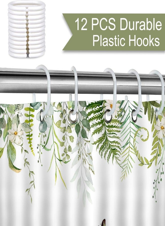 Mocsicka Mushroom Shower Curtain Retro Mushroom Green Plant Bathroom Shower Curtain Mushroom Botanical Aesthetic Waterproof Fabric Shower Curtain Bathtub Decor with 12 Hooks 72 X 72 Inch - Image 5