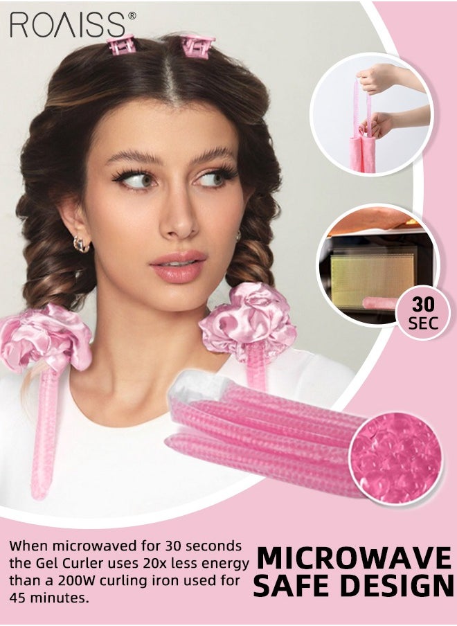 roaiss 7Pcs Heat-free Curling Iron Set, Low Heat Gel Bead Curling Iron, Fast-Acting Low Heat Sleeping Curling Rollers DIY Hair Styling Tools Heat-Free Curling Curler Headband, No-damage Curling Rod  - Image 5