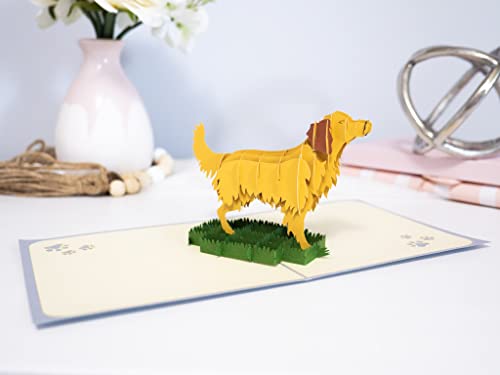 Rykamia Golden Retriever Pop Up Card, Blank Card With Envelop, Birthday Card from Dog, Golden Retriever Birthday Card, Retirement, Thank You, Golden Retriever Gift, Birthday Card Womens, Dog Mom Card - Image 3
