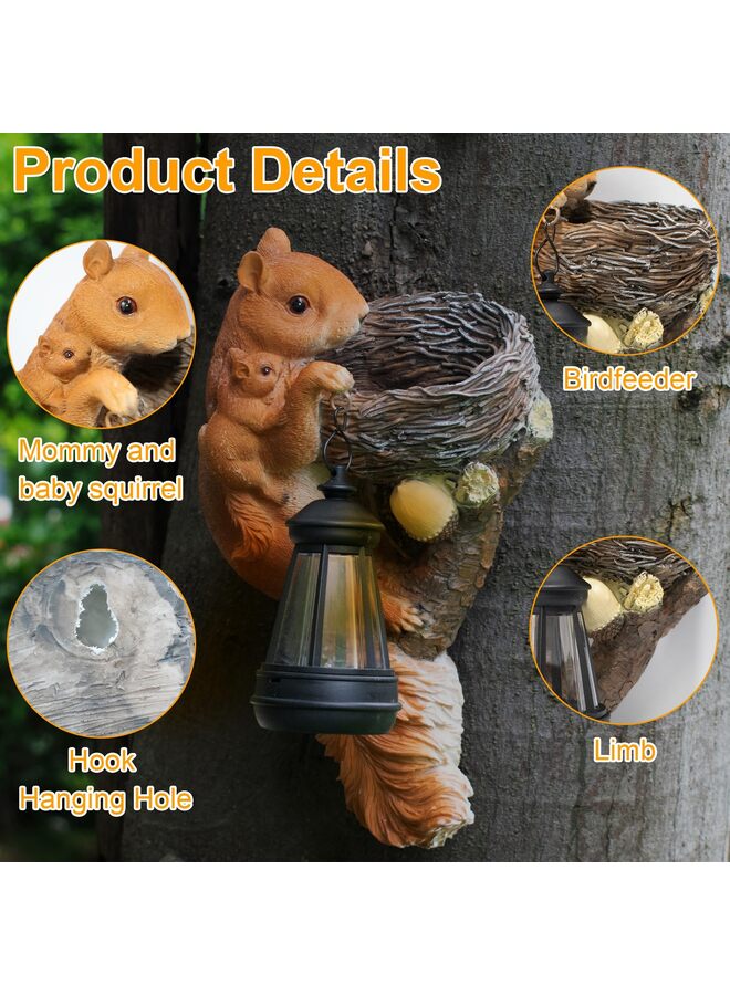 يُسلِّم تمثال سنجاب صغير لطيف معلق في الحديقة، منحوتة زخرفية خارجية - Image 5