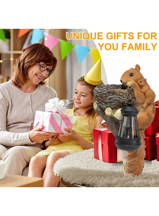 يُسلِّم تمثال سنجاب صغير لطيف معلق في الحديقة، منحوتة زخرفية خارجية - Image 3