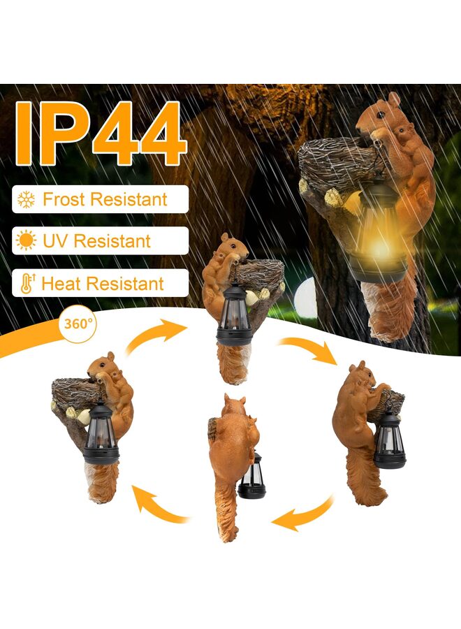 يُسلِّم تمثال سنجاب صغير لطيف معلق في الحديقة، منحوتة زخرفية خارجية - Image 2