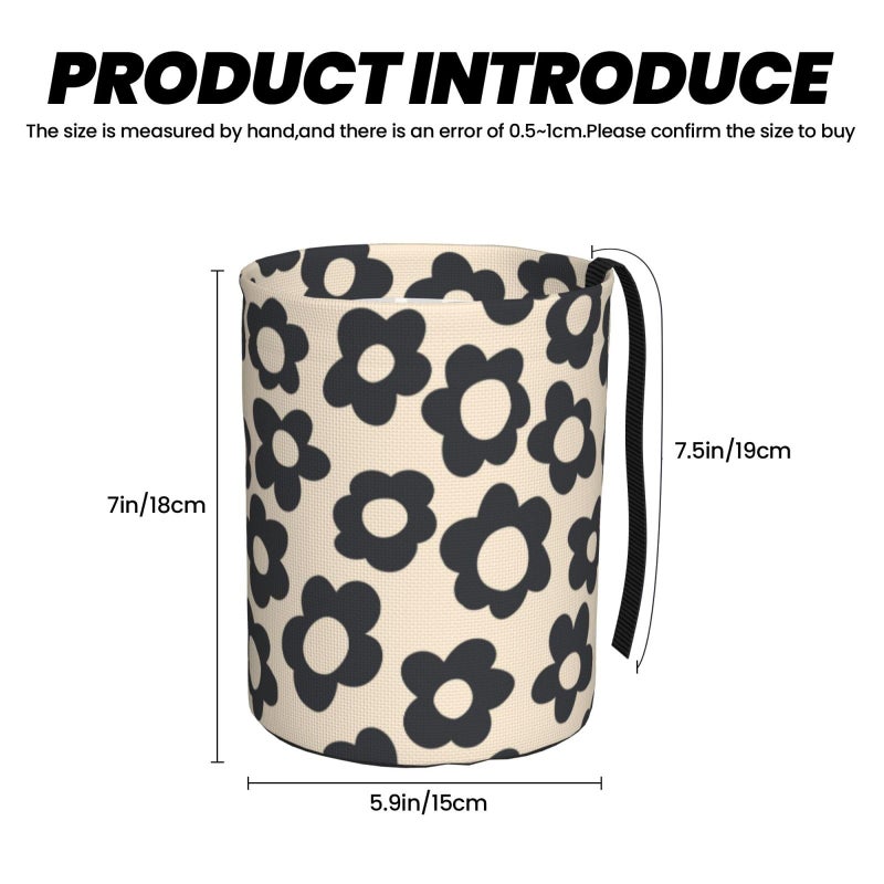 YANGDADA Vintage Groovy Flowers Car Trash Can Small Portable Car Garbage Bag for Back Front Seat RV's Camping Accessories - Image 3
