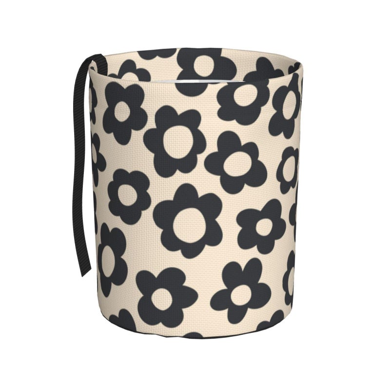YANGDADA Vintage Groovy Flowers Car Trash Can Small Portable Car Garbage Bag for Back Front Seat RV's Camping Accessories - Image 1