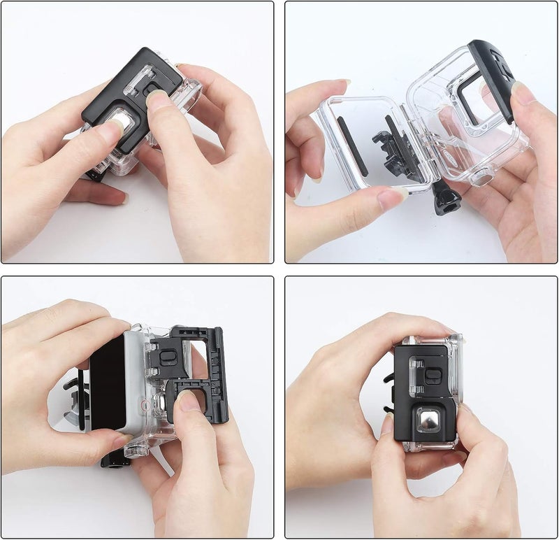 DF Waterproof Housing Case for HERO7 White & Hero 7 Silver, 30M Underwater Photography Protective Shell with Screen Protector Films and Anti-Fog Inserts Accessories - Image 3