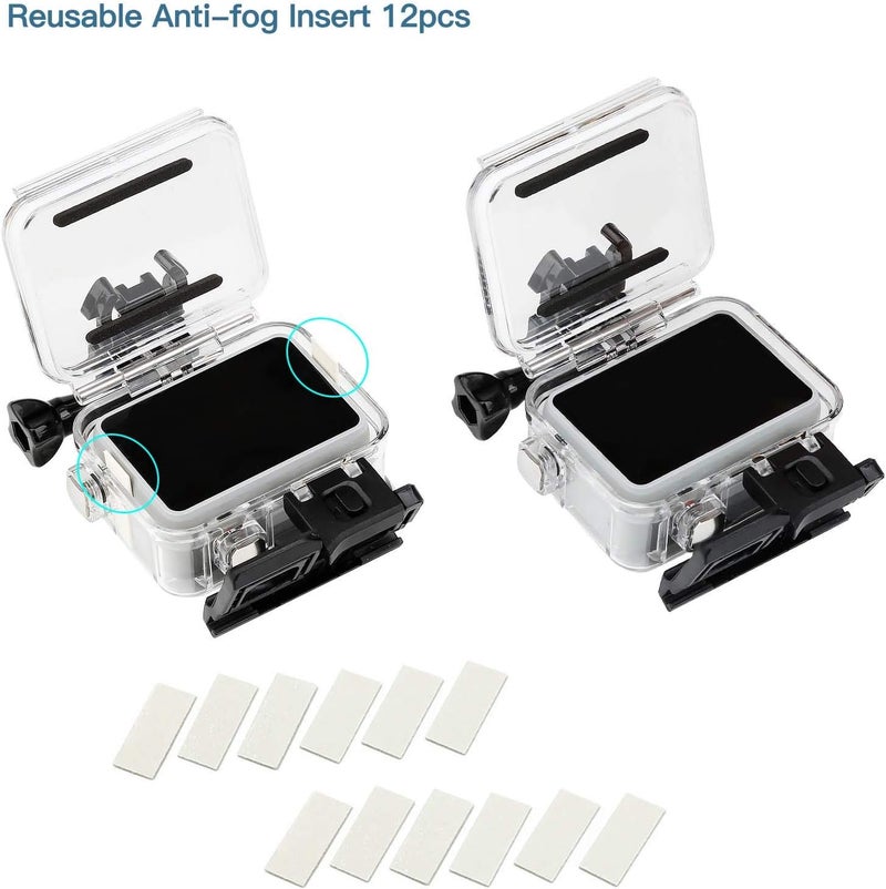 DF Waterproof Housing Case for HERO7 White & Hero 7 Silver, 30M Underwater Photography Protective Shell with Screen Protector Films and Anti-Fog Inserts Accessories - Image 4