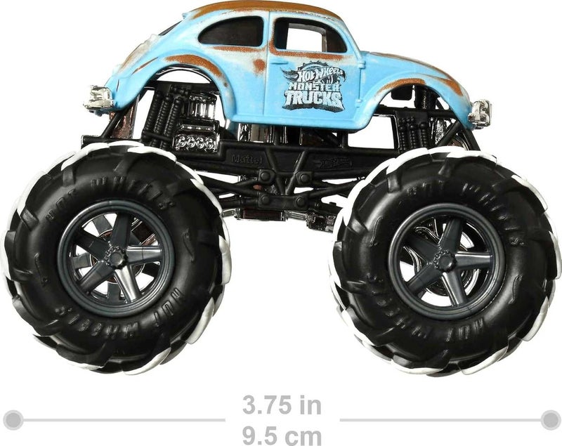 هوت ويلز مجموعة شاحنات ® Monster Trucks بمقياس 1:64 مصنوعة بطريقة الصب بالقالب (Die-Cast) مع عجلات ضخمة (عبوة تحتوي على 2 شاحنة) - Image 4