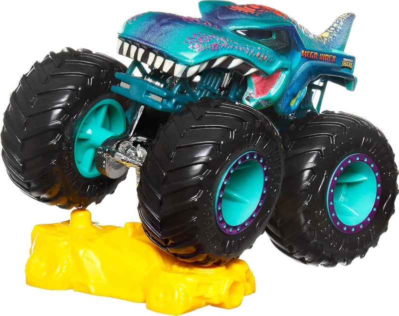 هوت ويلز مجموعة شاحنات ® Monster Trucks بمقياس 1:64 مصنوعة بطريقة الصب بالقالب (Die-Cast) مع عجلات ضخمة (عبوة تحتوي على 2 شاحنة) - Image 5