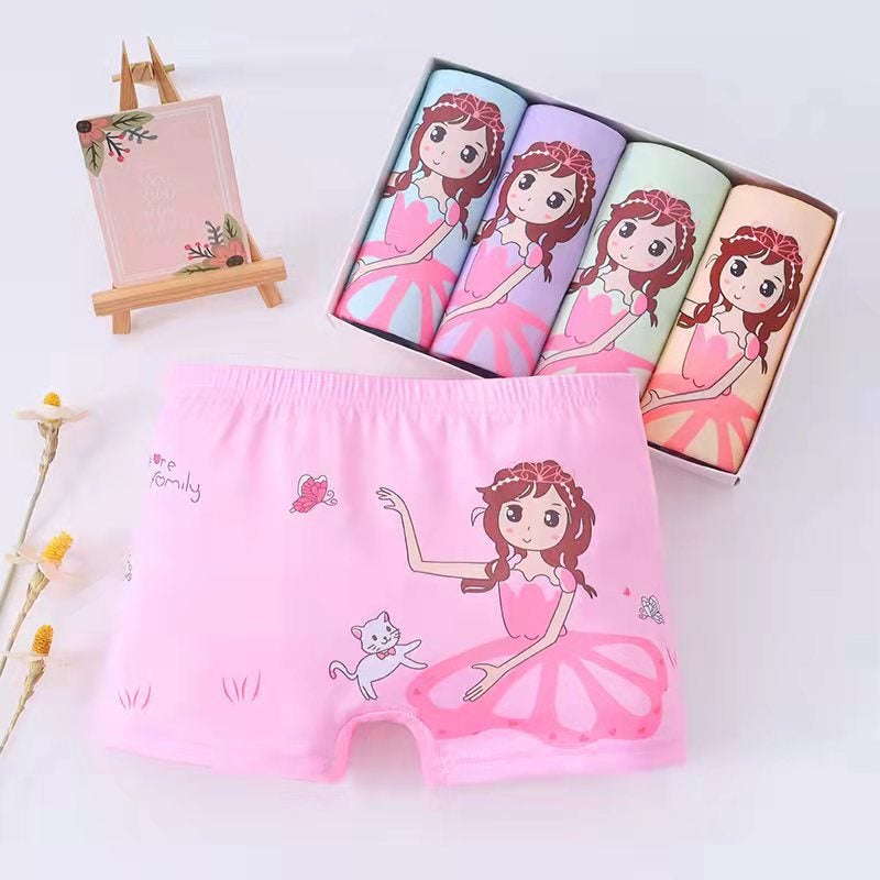 Kids Cartoon Briefs Cute Unisex Underwear Catching Butterfly Girl# Mixed Color 