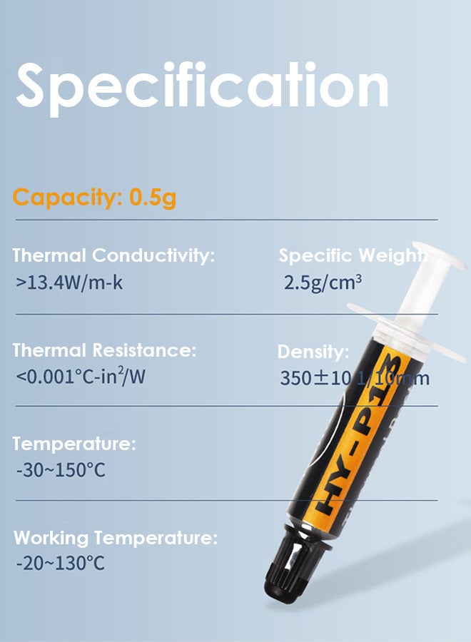 هالنزي معجون حراري عالي الأداء للتبريد لجميع المعالجات CPU و GPU وأجهزة الكمبيوتر و PS4 و Xbox. معجون حراري عالي التوصيل الحراري و طويل الأمد وآمن للاستخدام وغير موصل. - Image 2