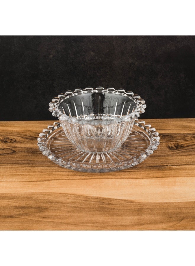 إيليجانت ✨ طقم زباديـة وصحون زجاجية فاخرة – 12 قطعة | قطر الزبدية 11.8 سم | قطر الصحن 15 سم ✨ - Image 3