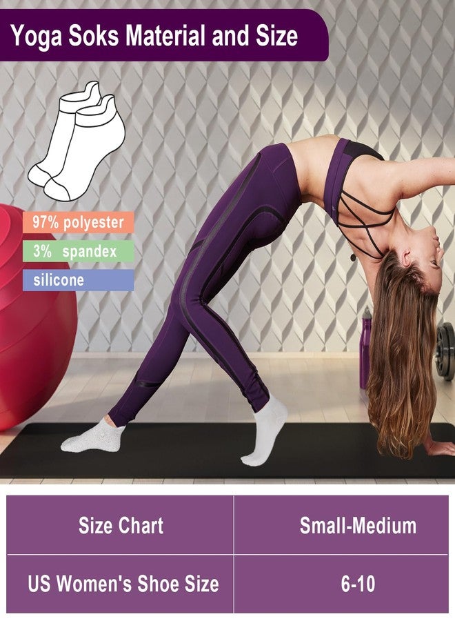 Amrules 6 Pairs Breathable Women's Yoga Socks with Grippers Anti-Slip Sports Pilates Socks Suitable for Barre, Dance, Hospital, Home Use - Image 2