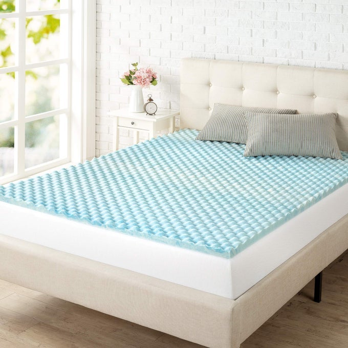 15 INCH SWIRL GEL COOLING MEMORY FOAM MATTRESS TOPPER COOLING AIRFLOW DESIGN CERTIPURUS CERTIFIED TWIN