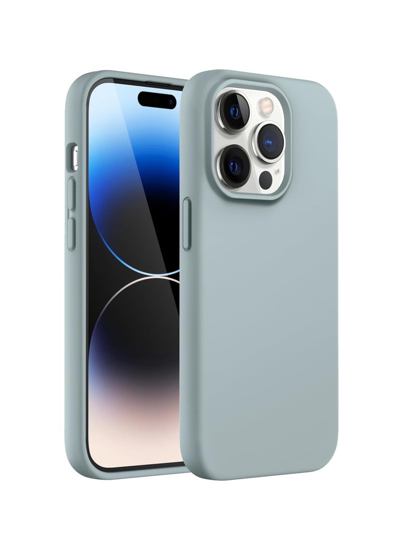 Silicone Case Compatible with iPhone 14 Pro, Slim Liquid Silicone Phone Case with Layers of Soft Rubber, Shockproof Bumper with TPU Lining (Sky Blue)  - Image 1