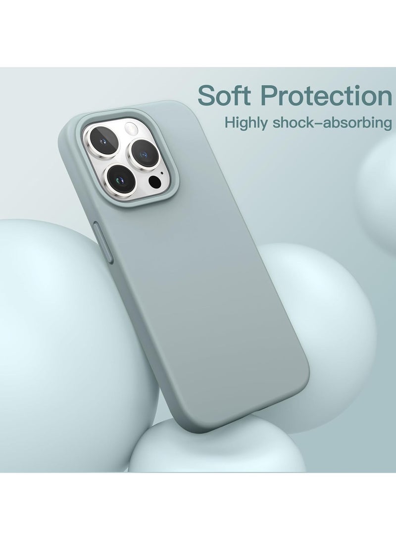 Silicone Case Compatible with iPhone 14 Pro, Slim Liquid Silicone Phone Case with Layers of Soft Rubber, Shockproof Bumper with TPU Lining (Sky Blue)  - Image 4