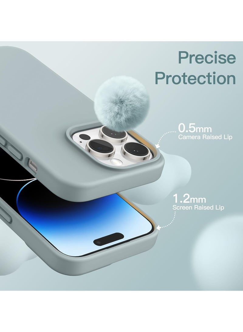 Silicone Case Compatible with iPhone 14 Pro, Slim Liquid Silicone Phone Case with Layers of Soft Rubber, Shockproof Bumper with TPU Lining (Sky Blue)  - Image 5
