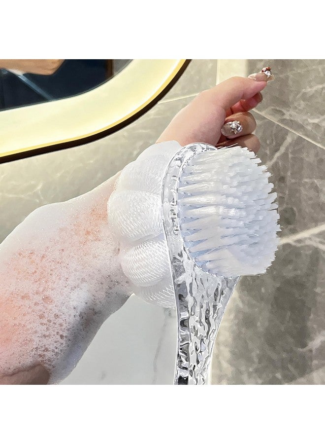 NILKANTH Shower Body Brush with Bristles and Loofah,Back Scrubber Bath Mesh Sponge with Curved Long Handle for Skin Exfoliating Bath, Massage Bristles Suitable for Wet or Dry, Men and Women (Black) - Image 5