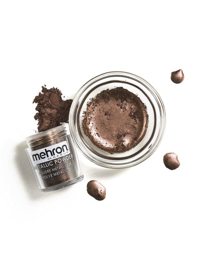 mehron Makeup Metallic Powder (.17 oz) with Mixing Liquid (1 oz) (BRONZE) - Image 1