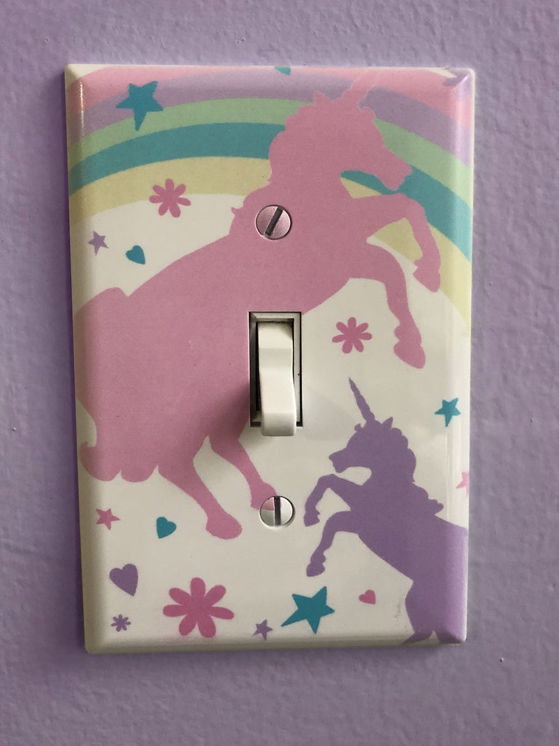 Create-A-Mural Girls Room Decor Light Switch Cover Plate Kids Room, Decorative Wall Accent for Baby Nursery, Teen Toddler Bedroom Bathroom Playroom (Pastel Unicorn) - Image 2
