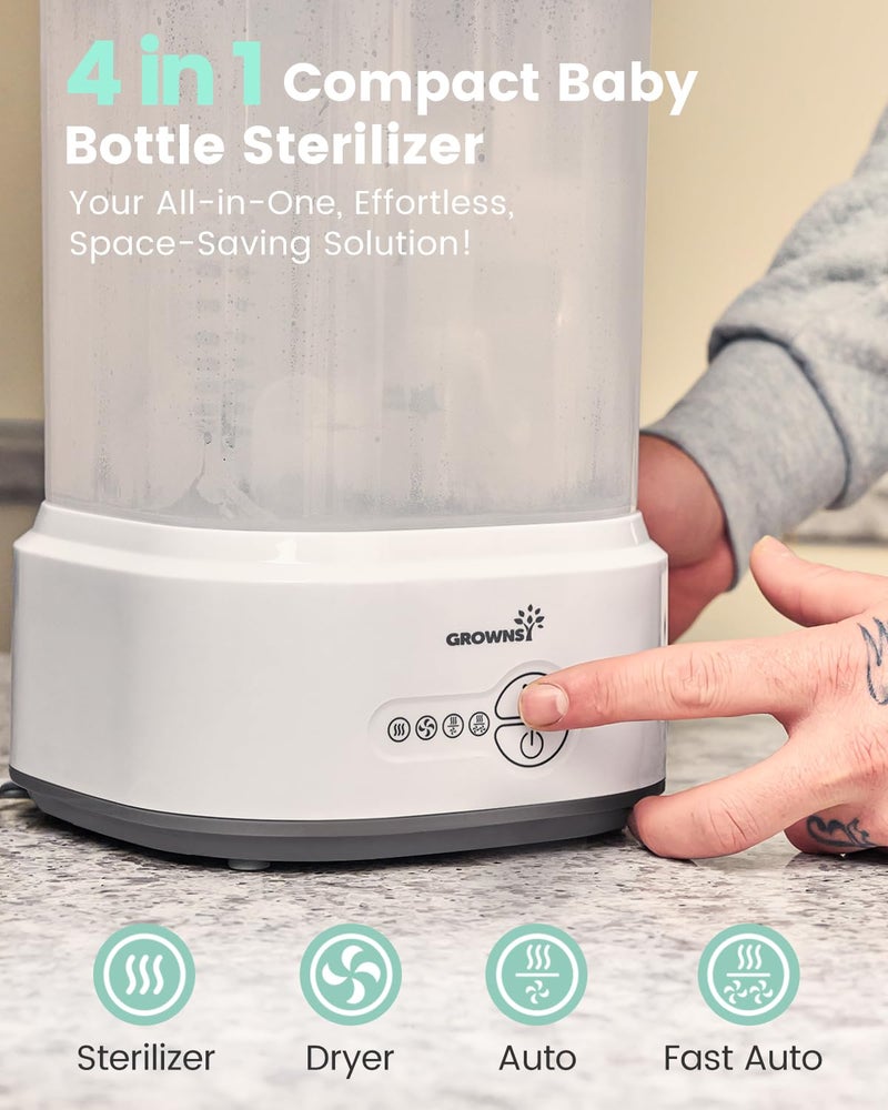 GROWNSY GROWNSY Bottle Sterilizer and Dryer, Compact Electric Steam Baby Bottle Sterilizer (Esterilizador de Biberones), Bottle Sanitizer for Baby Bottles, Pacifiers, Pump Parts  - Image 2
