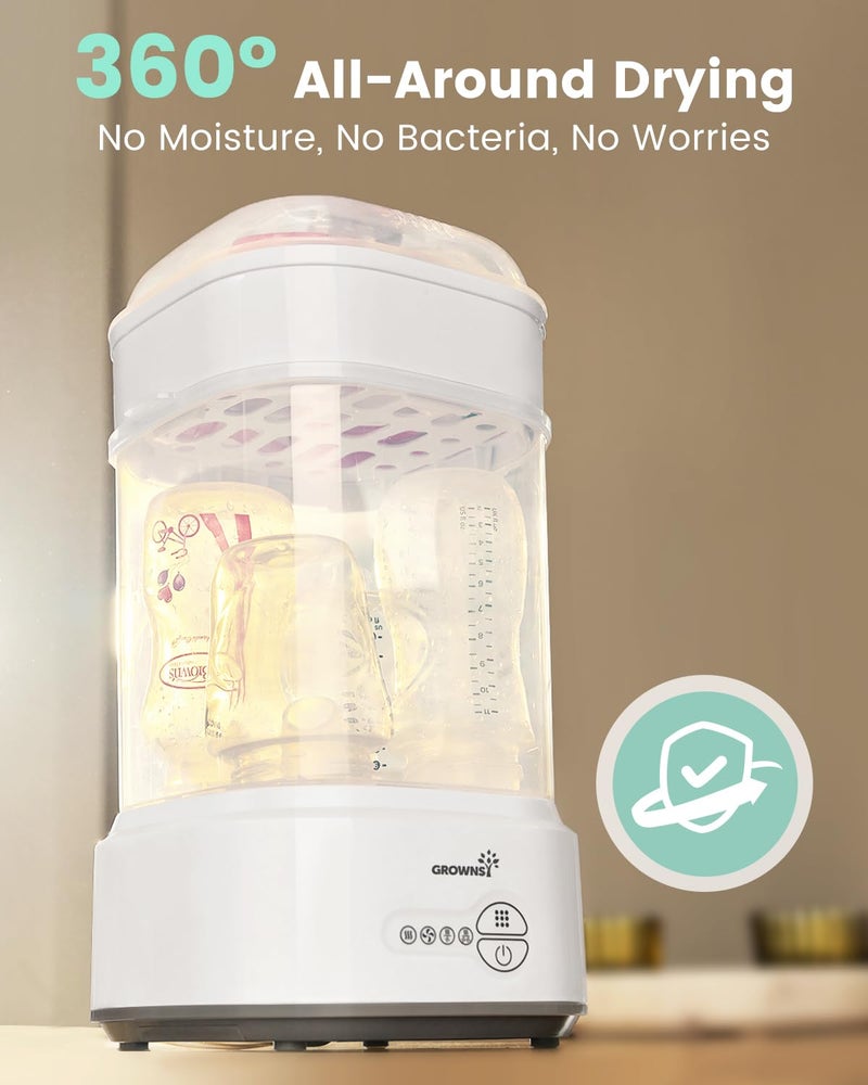 GROWNSY GROWNSY Bottle Sterilizer and Dryer, Compact Electric Steam Baby Bottle Sterilizer (Esterilizador de Biberones), Bottle Sanitizer for Baby Bottles, Pacifiers, Pump Parts  - Image 3
