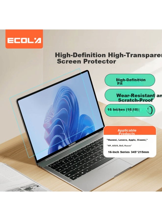 Ecola 16-inch Screen Protector Hd High Transparency Laptop/desktop Monitor Universal (16:10) Compatible With Huawei Lenovo Apple Xiaomi - Image 1