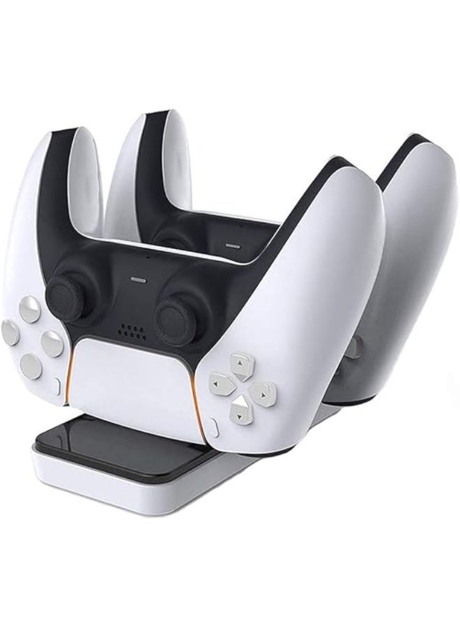 UBEdge PS5 Controller Charging Dock – Ultra Slim Dual Charging Station for PlayStation 5 Controllers, Dual USB Fast Charging Stand for Wireless Gamepads - Image 1