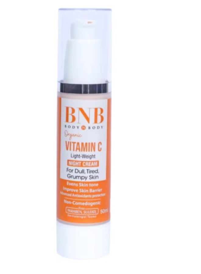 BNB Vitamin C Night Cream 50ml – Brightening & Repairing Night Moisturizer - Image 1