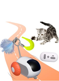 Remote Control Cat Toys, Indoor Cat Interactive Chase Toys, Smart Cat Toy Car, Cat Mouse Toys, Remote Control Interactive Self-Playing Cat Toys (Orange)