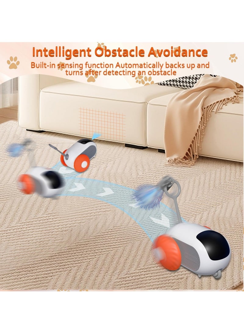 Necomi - Remote Control Cat Toys, Indoor Cat Interactive Chase Toys, Smart Cat Toy Car, Cat Mouse Toys, Remote Control Interactive Self-Playing Cat Toys (Orange) - Image 1
