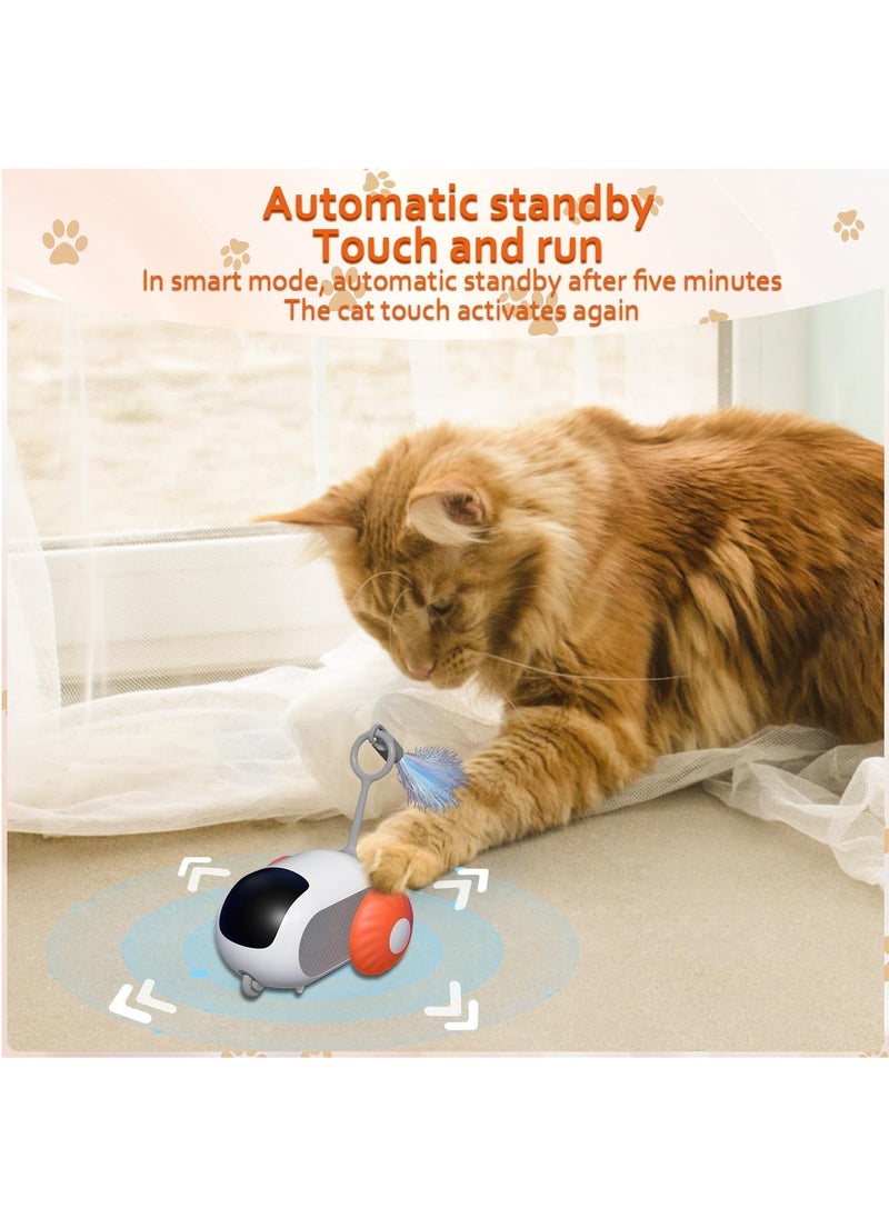 Necomi - Remote Control Cat Toys, Indoor Cat Interactive Chase Toys, Smart Cat Toy Car, Cat Mouse Toys, Remote Control Interactive Self-Playing Cat Toys (Orange) - Image 1
